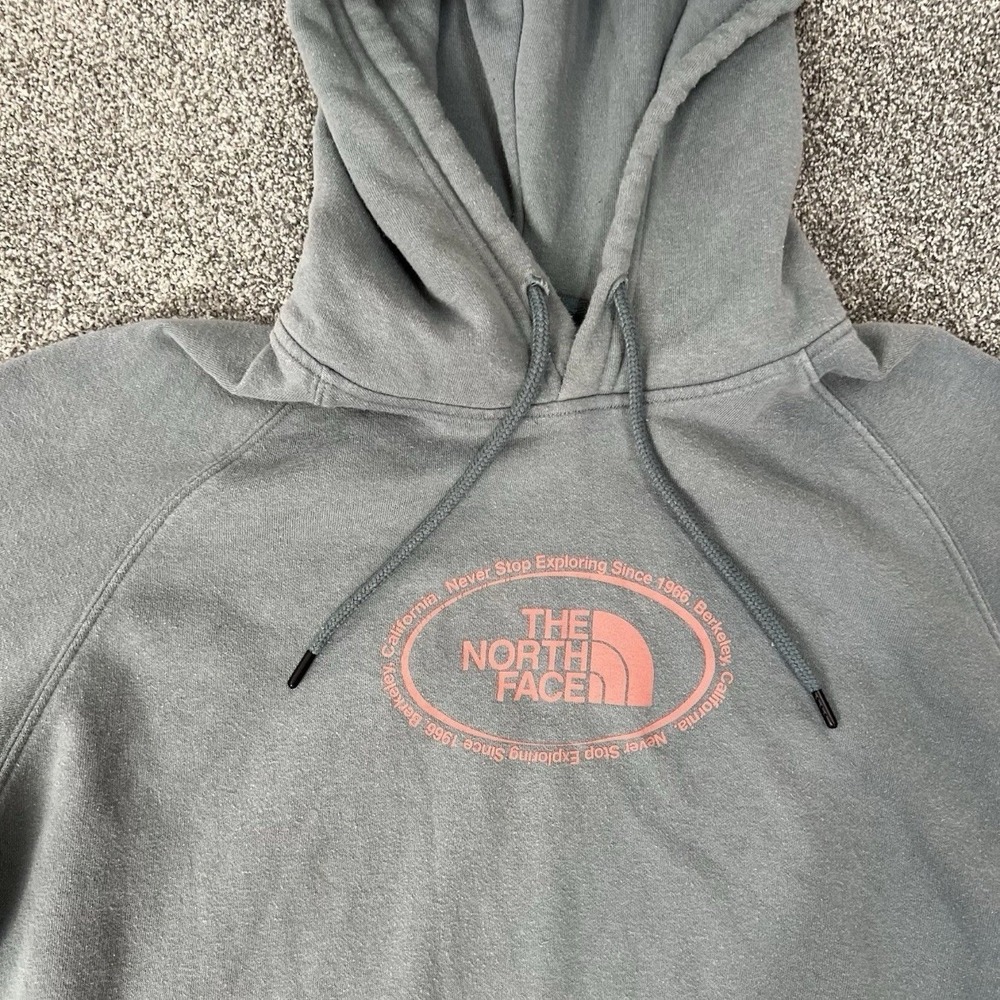 The North Face Hoodie Womens Large Gray Logo Pullover Sweatshirt - Picture 5 of 8
